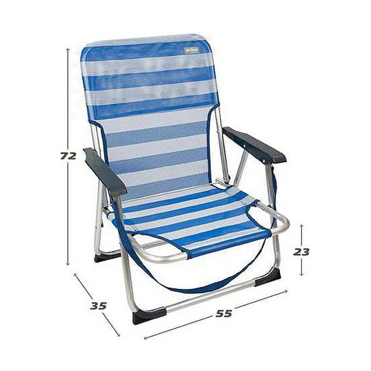 Silla de Playa Aktive Blanco Azul marino 55 x 35 x 72 cm 44 x 35 x 72 cm