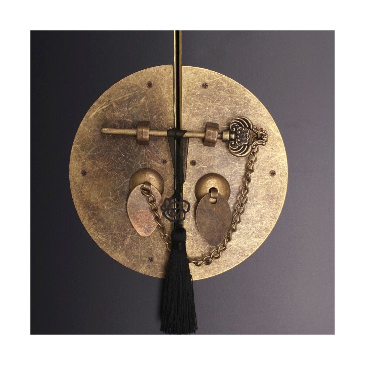 Aparador ORIENTE Negro Dorado Madera Hierro Madera MDF 63 x 33 x 131 cm