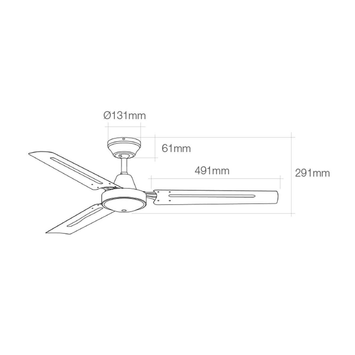 Ventilador de Techo EDM 33982 Blanco 60 W Ø 120 cm Mini industrial