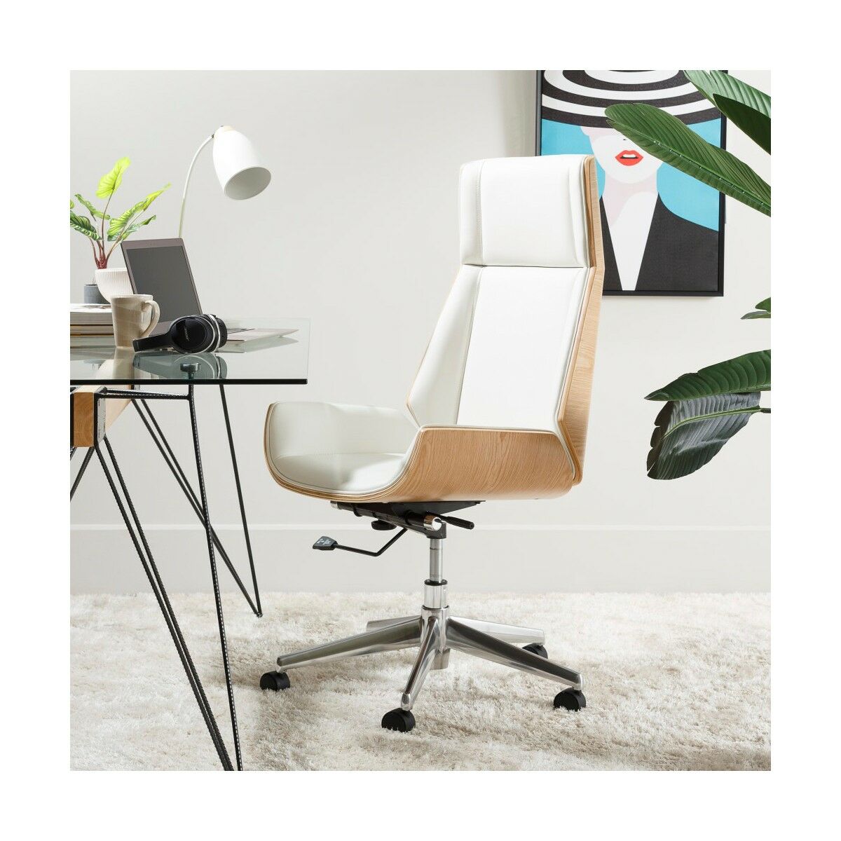 Sillón Blanco Natural Hierro 100 % Poliuretano 65 x 66 x 108,5 cm