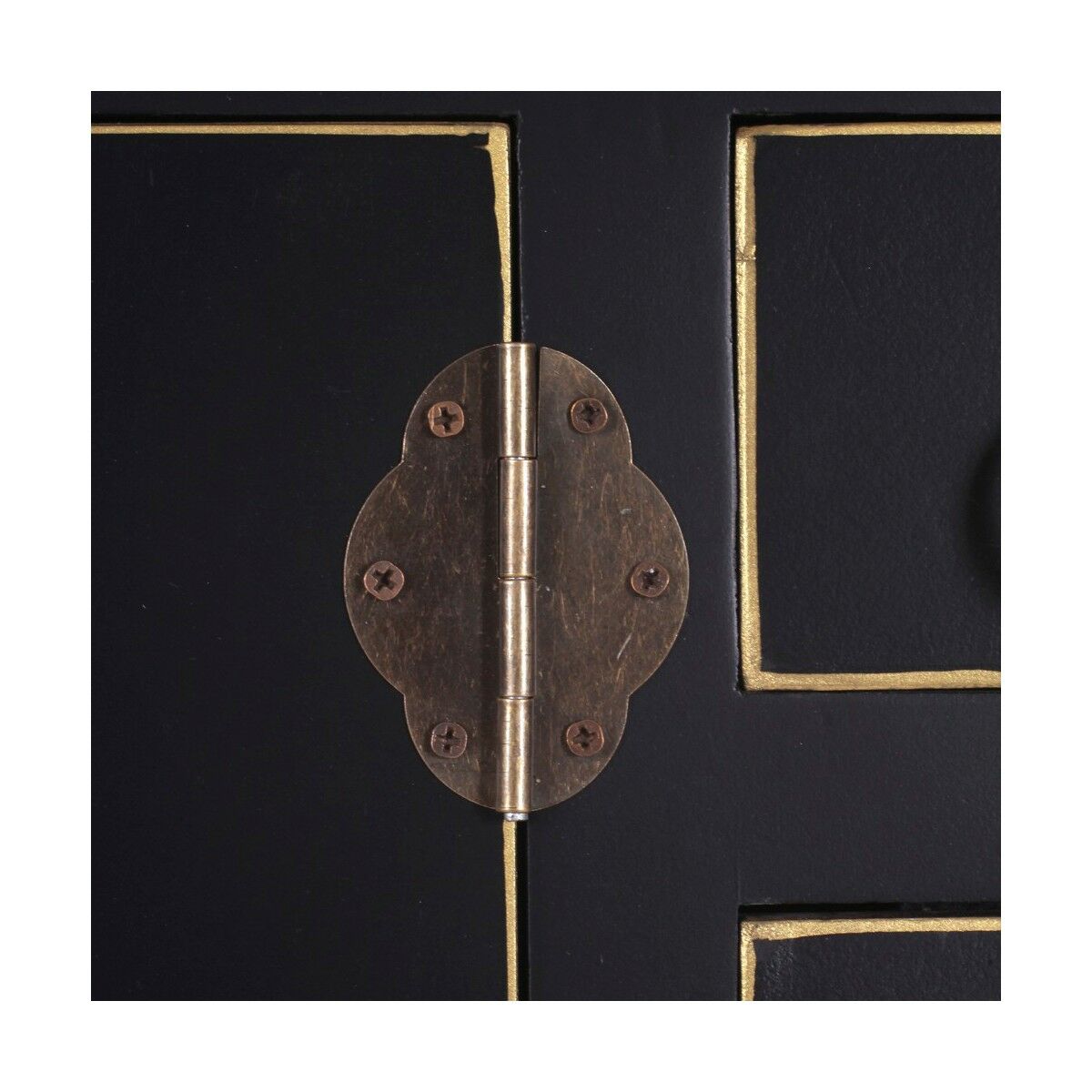 Recibidor ORIENTE Negro Dorado 95 x 26 x 90 cm