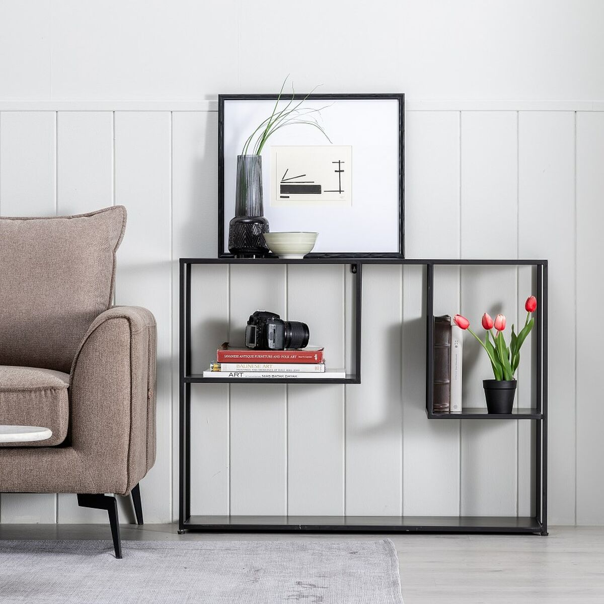 Recibidor SQUARE Negro 100 x 26 x 75 cm