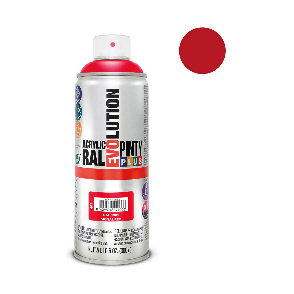Pintura en spray Pintyplus Evolution RAL 3001 400 ml Signal Red