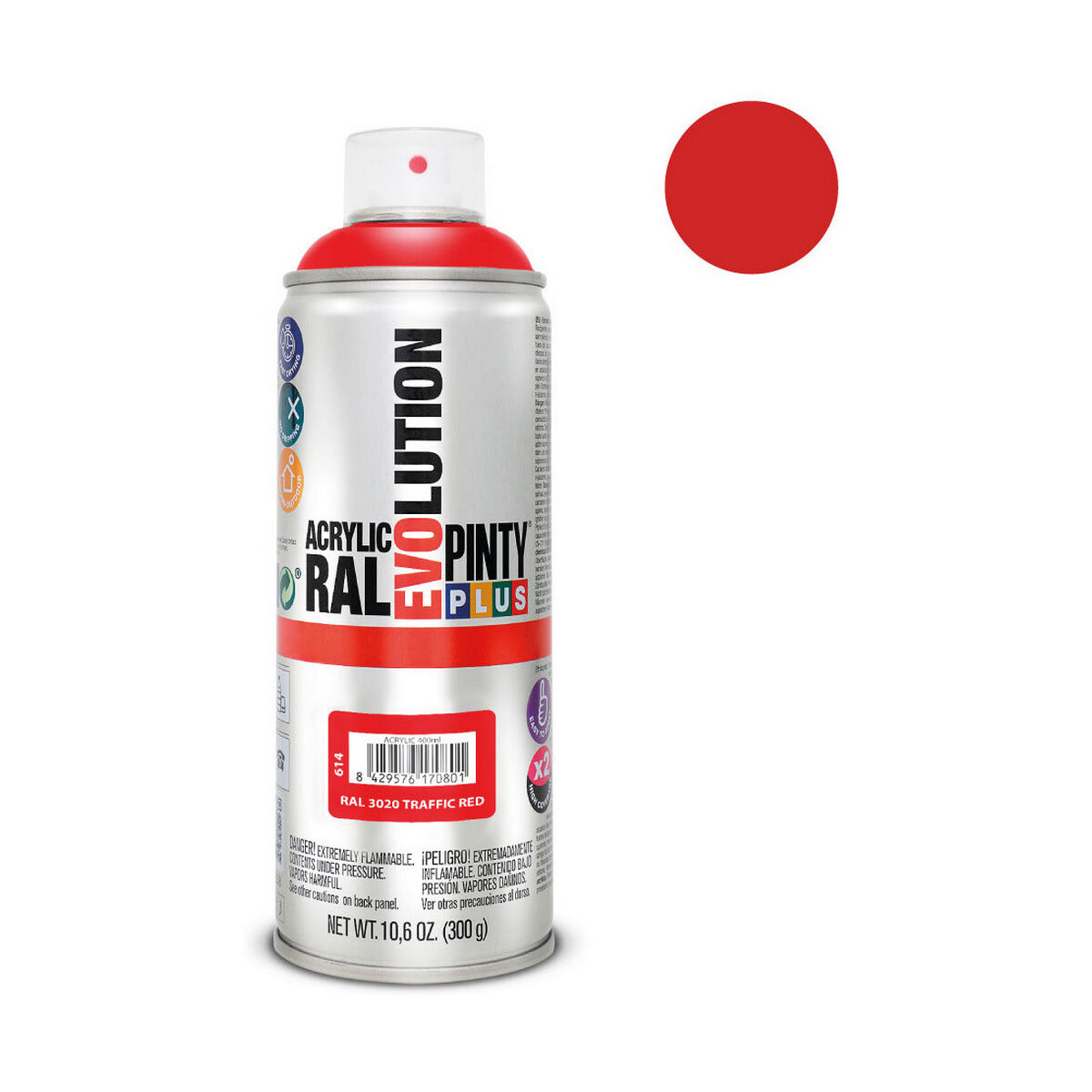 Pintura en spray Pintyplus Evolution RAL 3020 400 ml Traffic Red