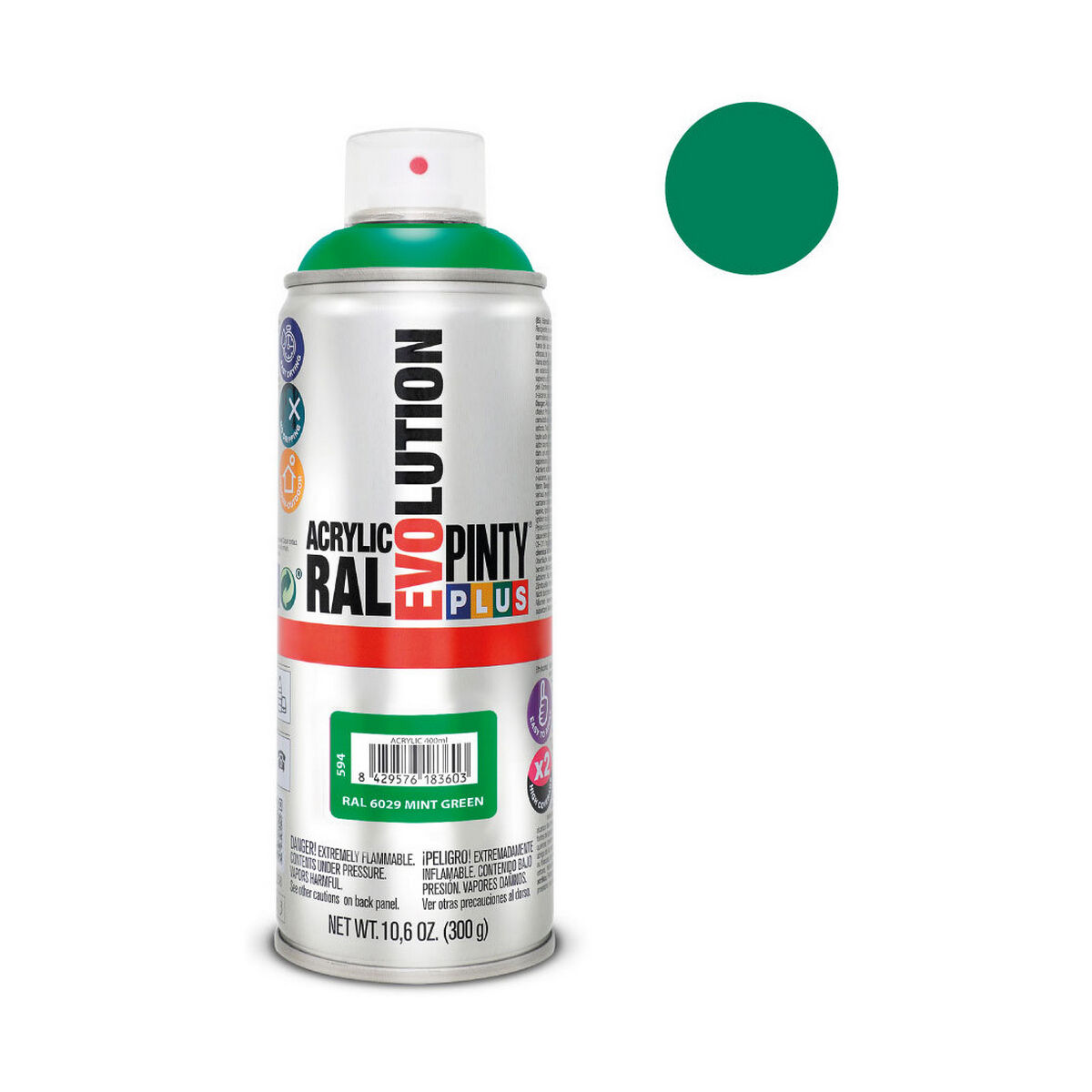 Pintura en spray Pintyplus Evolution RAL 6029 400 ml Mint Green