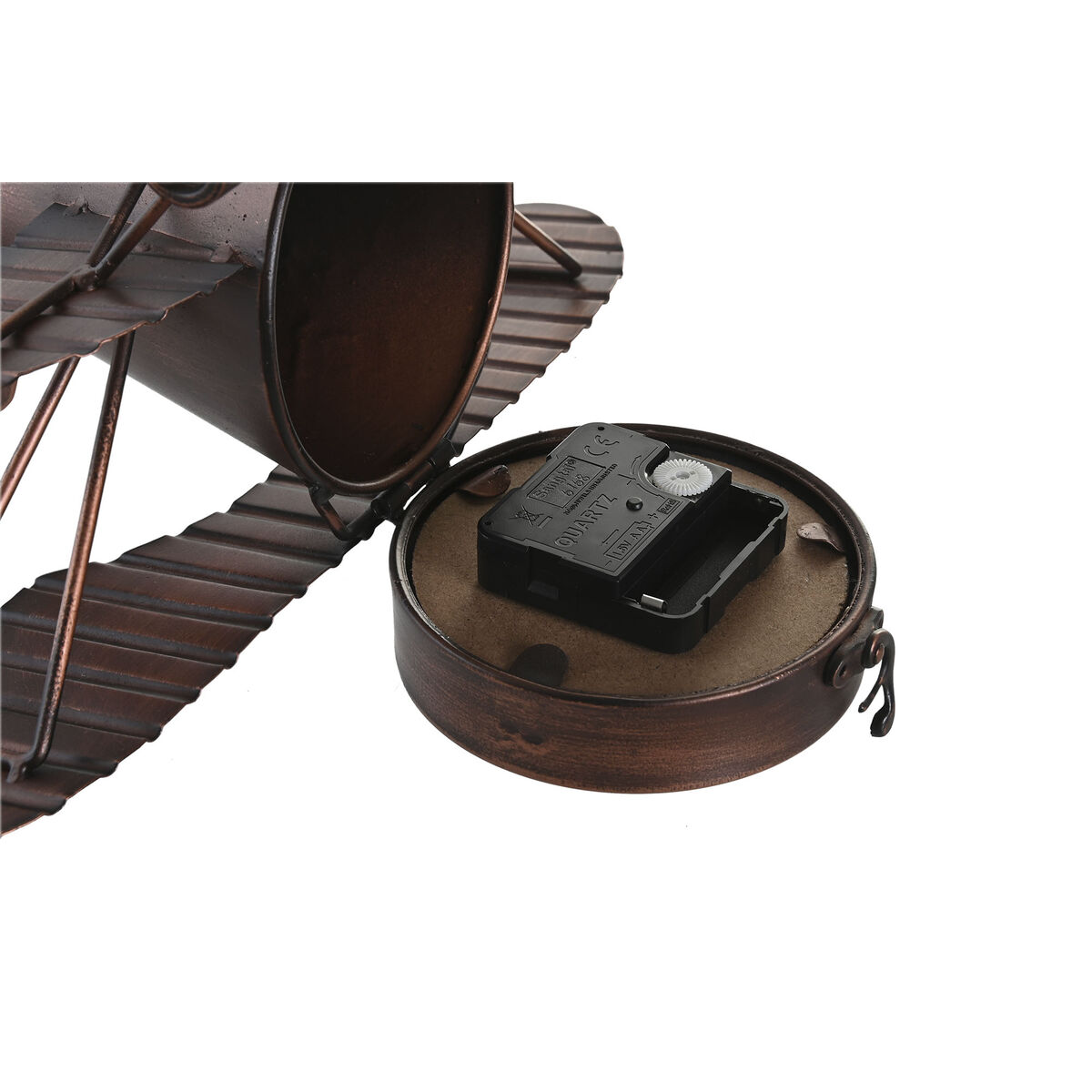 Reloj de Mesa DKD Home Decor Dorado Plateado Avión (2 Unidades)