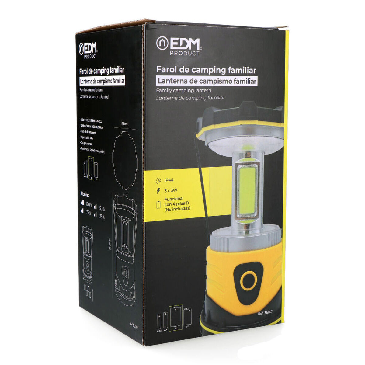 Farol LED EDM 36147 Amarillo 9 W 1200 Lm Clásico De acampada
