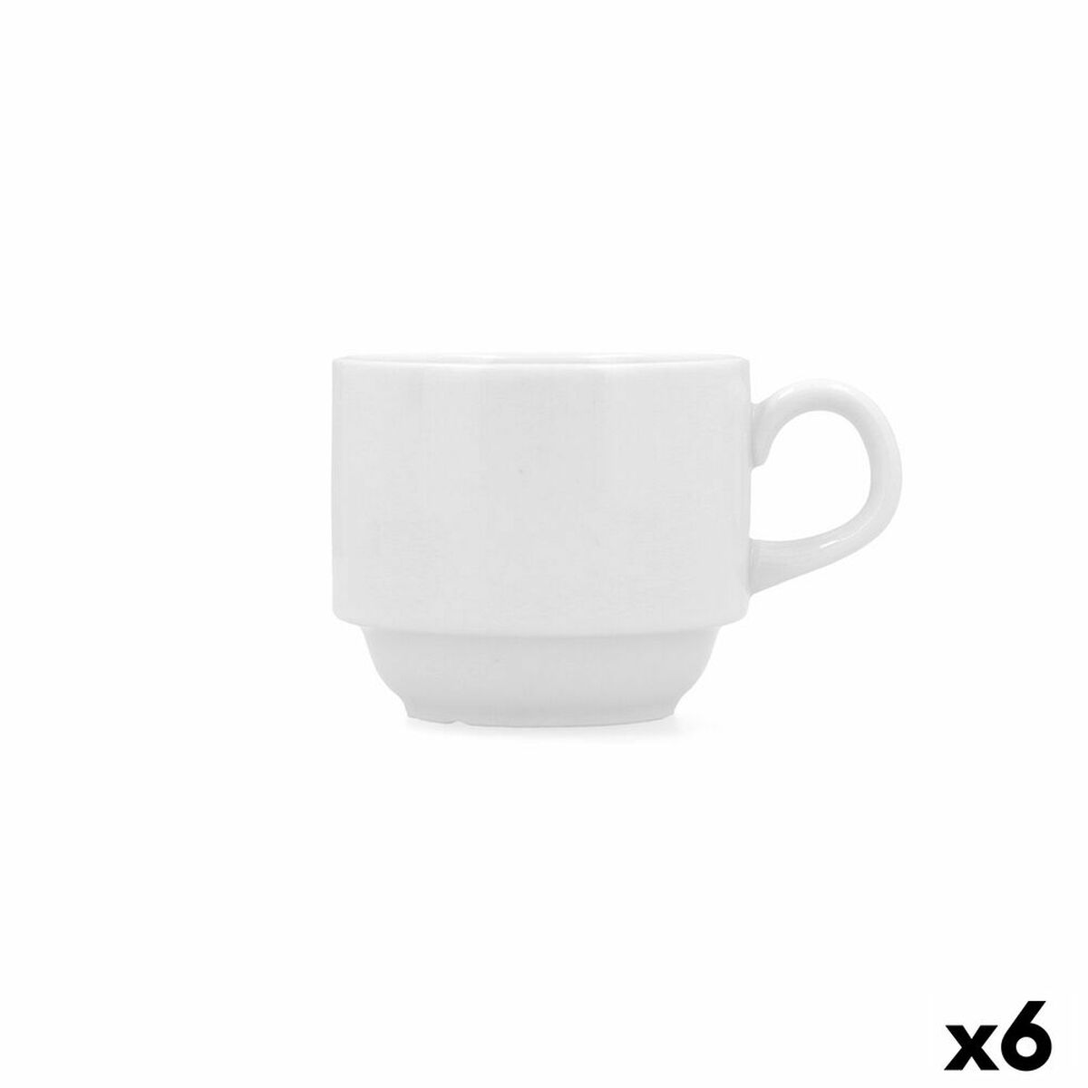 Juego de Tazas de Café Bidasoa Glacial Blanco Cerámica 180 ml Café (6 Unidades)