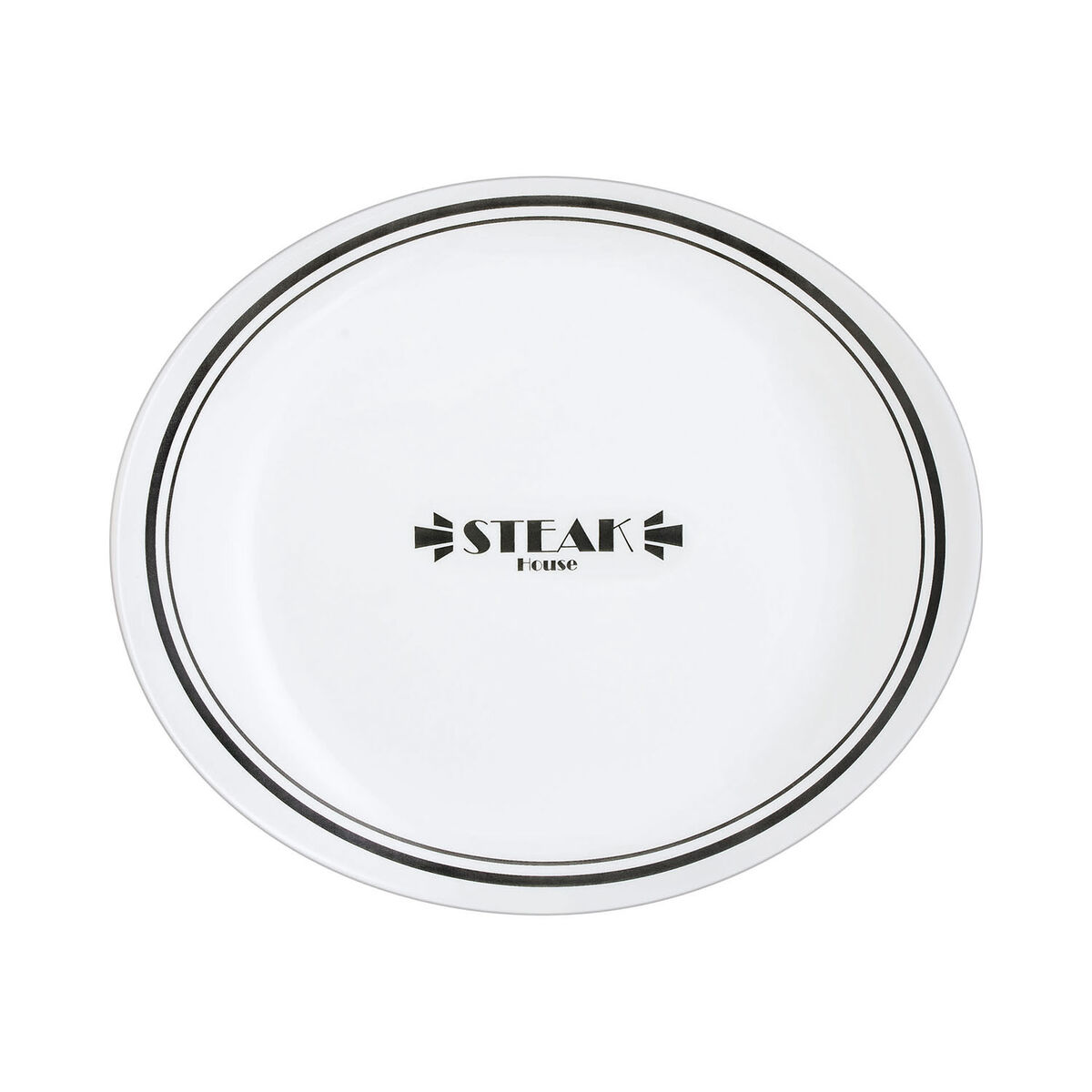 Plato Llano Luminarc Friends Time Bistr Blanco/Negro Vidrio Ø 30 cm Carne (12 Unidades)