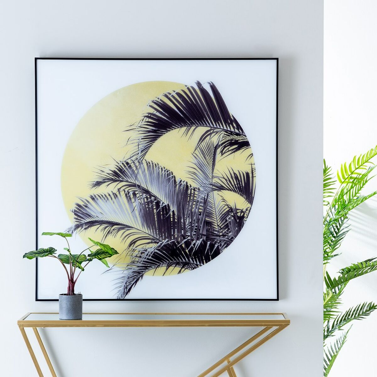 Lienzo Palmera 100 x 2,5 x 100 cm Hojas