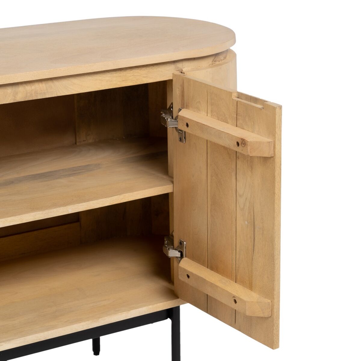 Aparador MONTMARTRE Negro Natural Madera Hierro madera y metal Madera de mango 170 x 40 x 75 cm