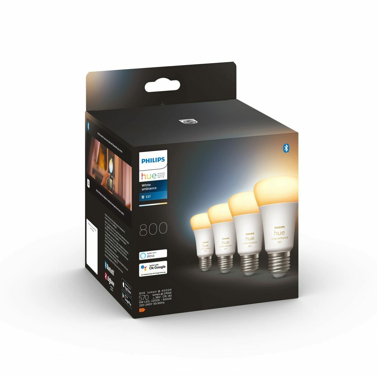 Bombilla Inteligente Philips A60 - E27 - 800 60 W 9 W E27 LED 2200K 6500 K 800 lm 806 lm