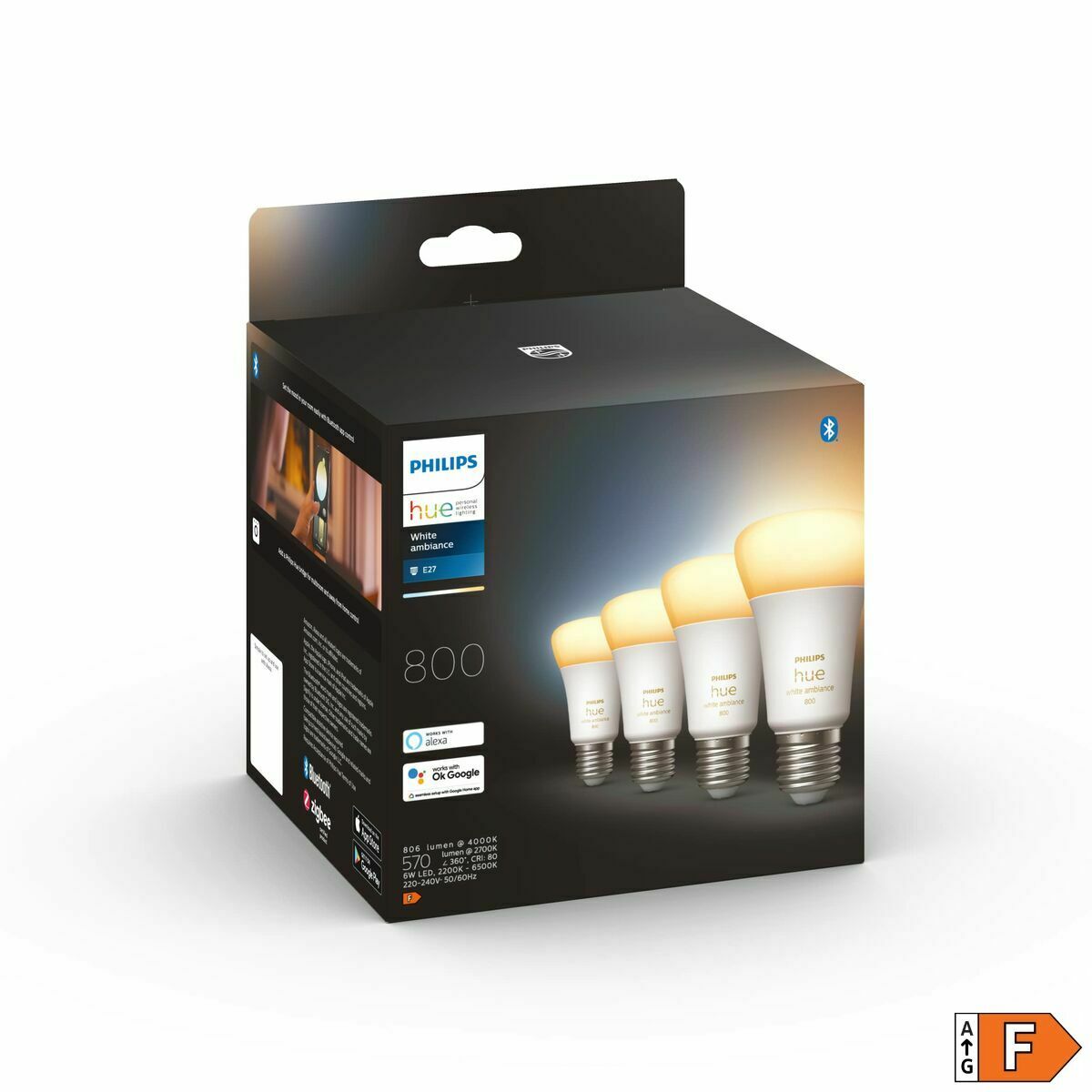 Bombilla Inteligente Philips A60 - E27 - 800 60 W 9 W E27 LED 2200K 6500 K 800 lm 806 lm