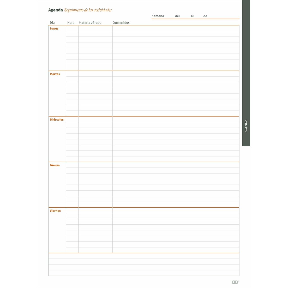 Agenda Additio Global Docente 24 x 32 cm