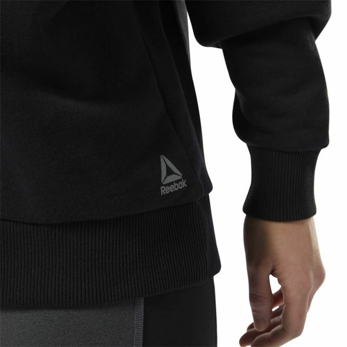 Sudadera sin Capucha Mujer Reebok Supply Crew Negro