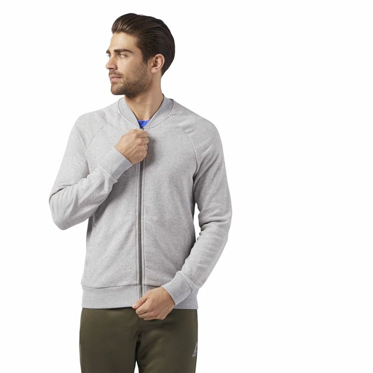 Chaqueta Deportiva para Hombre Reebok Bomber Retro Gris