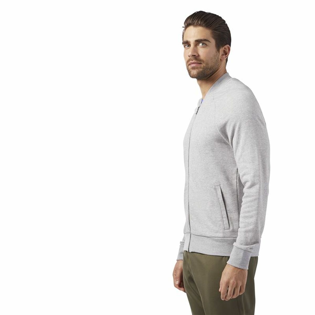 Chaqueta Deportiva para Hombre Reebok Bomber Retro Gris