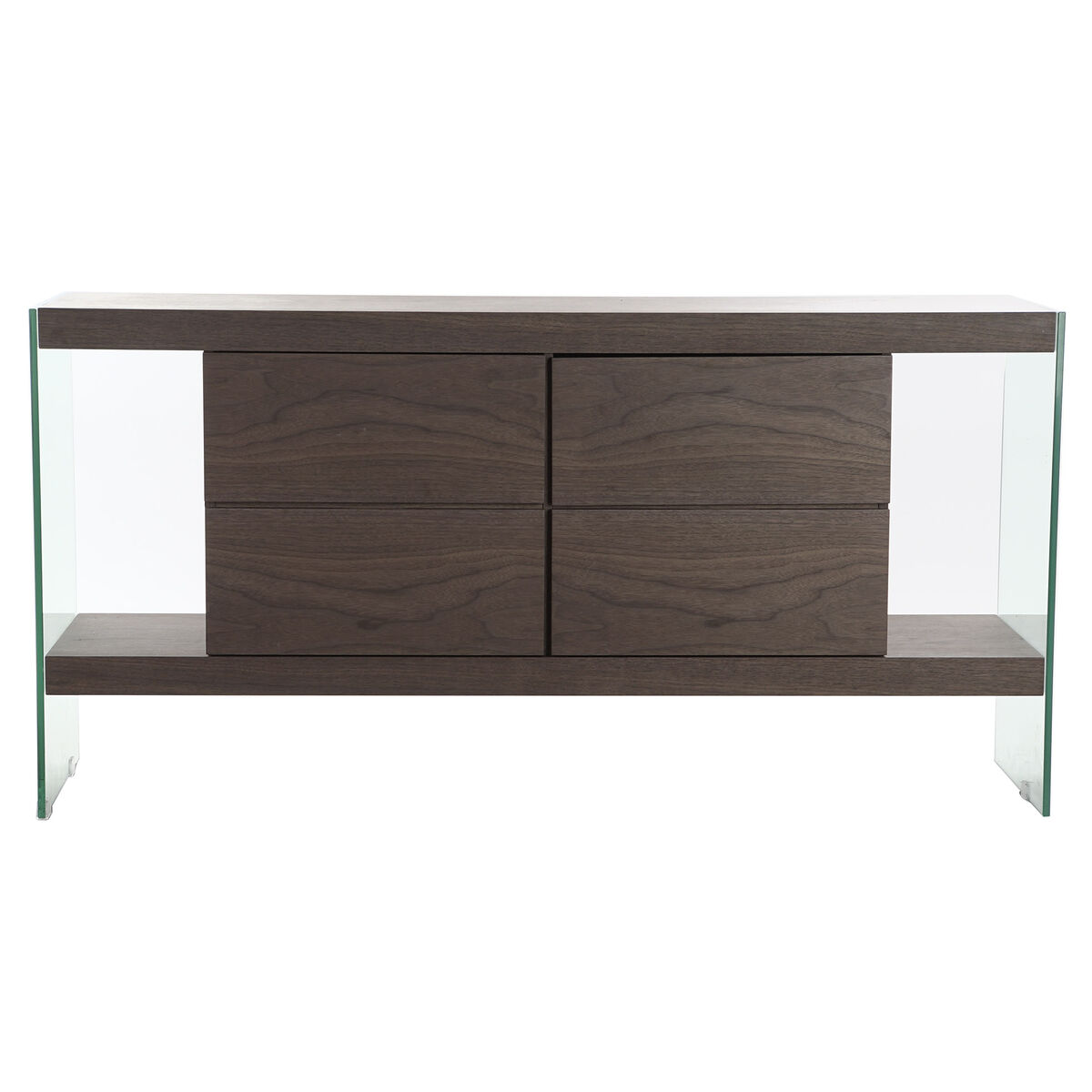 Aparador DKD Home Decor Marrón Transparente Cristal Nogal Madera MDF 160 x 45 x 80 cm