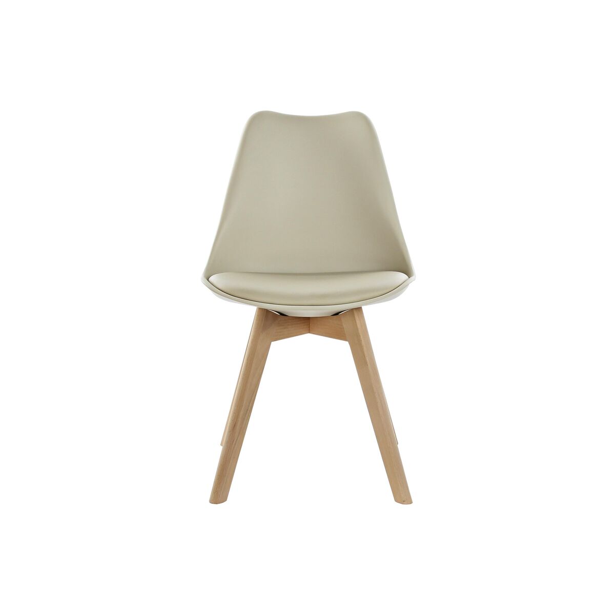 Silla DKD Home Decor Beige Natural Espuma Polipropileno Madera de haya Poliuretano 48 x 54 x 82 cm 48 x 55 x 83 cm