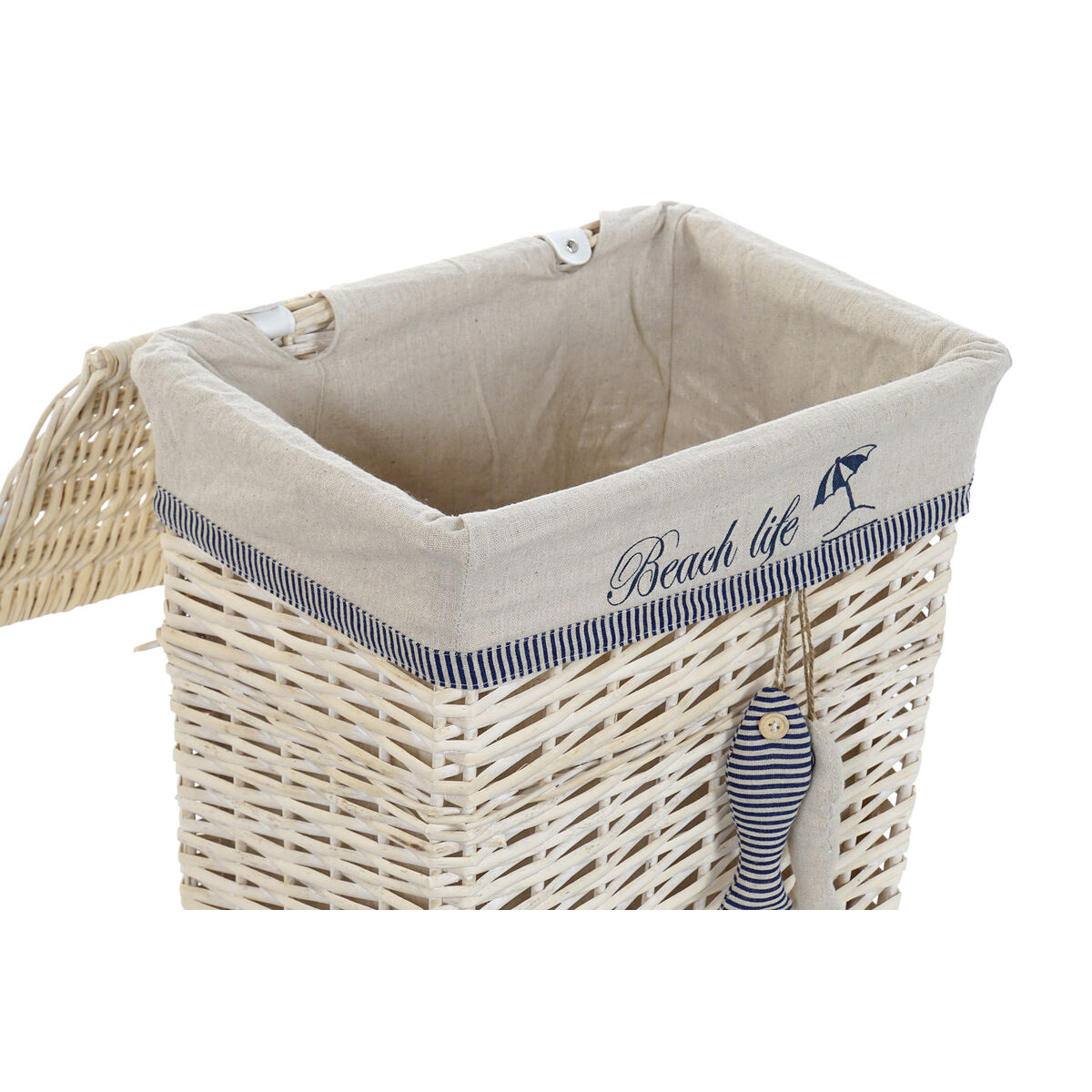 Juego de Cestas DKD Home Decor Azul Beige Espirales Mediterráneo 47 x 35 x 56 cm 5 Piezas