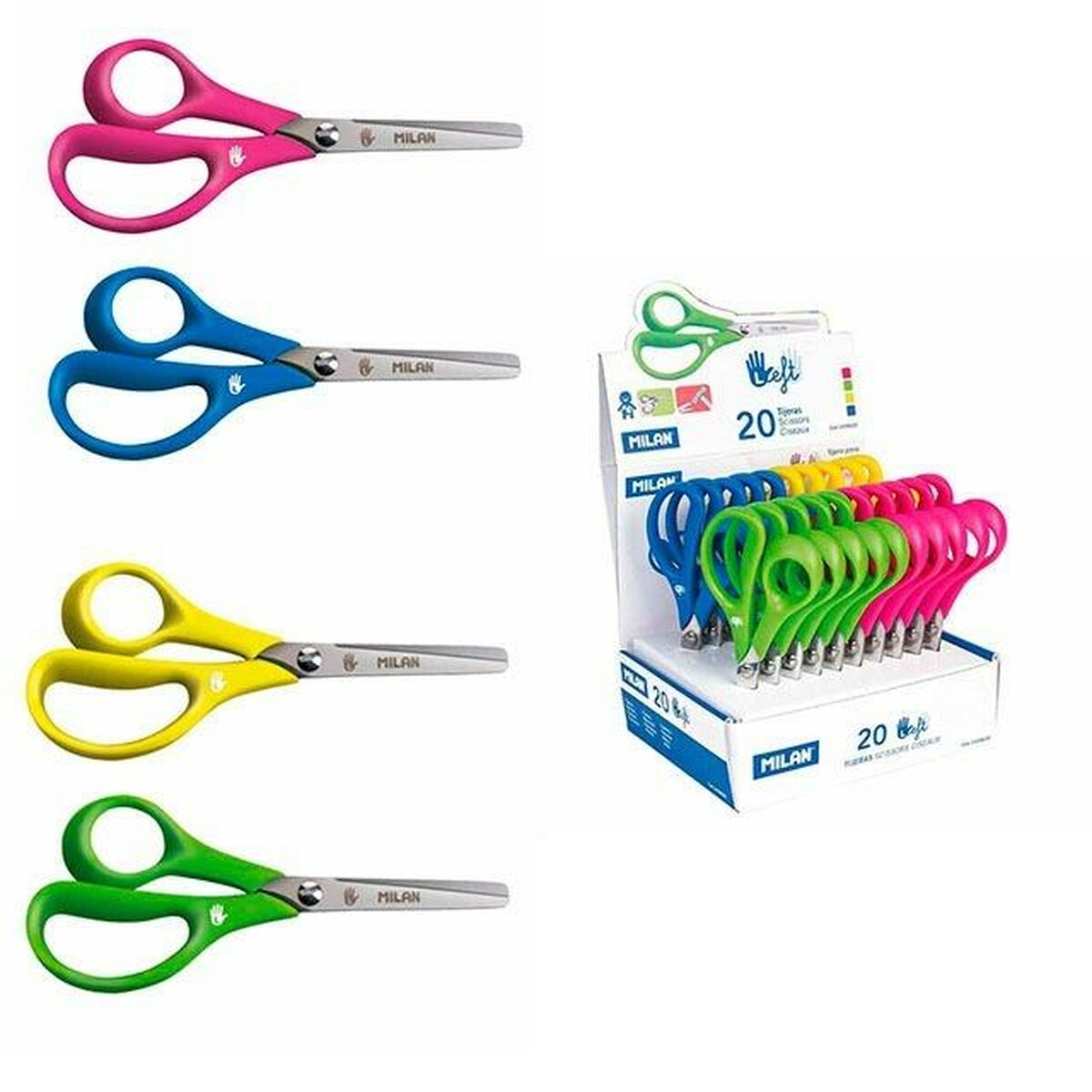 Tijeras Milan Acero Inoxidable 14 cm (20 Unidades)