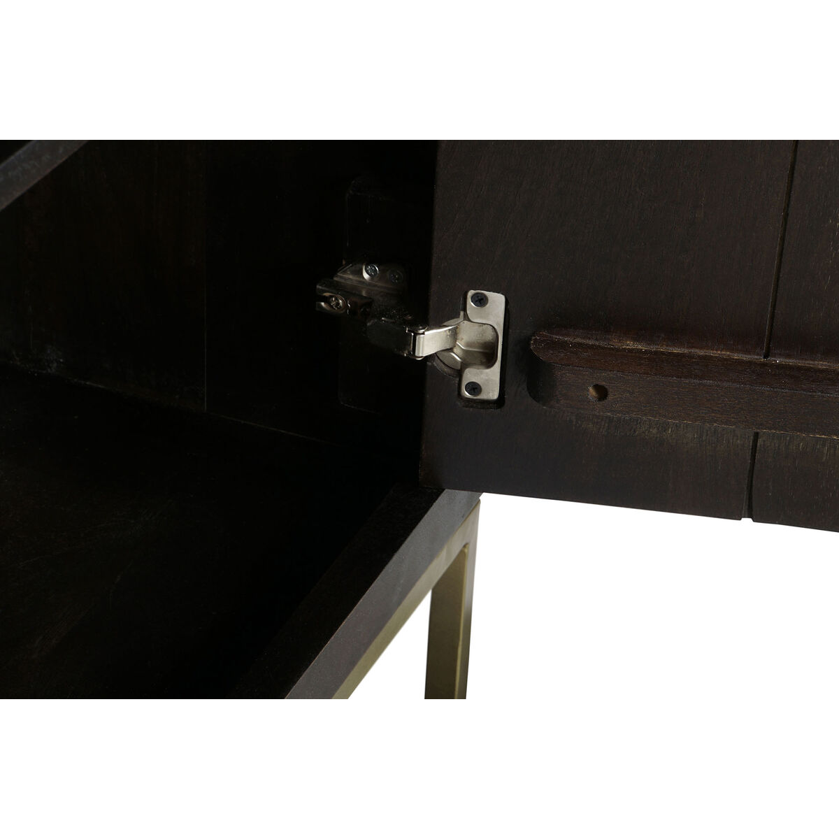 Aparador DKD Home Decor Negro Dorado Marrón oscuro Metal Acacia 160 x 40 x 90 cm