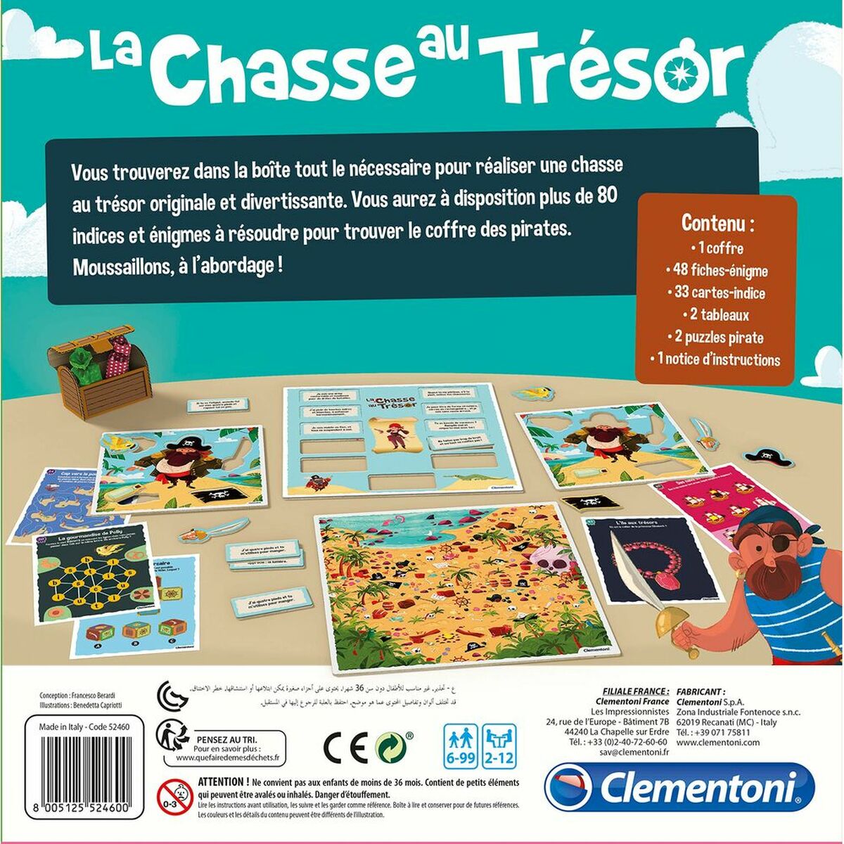 Juego de Mesa Clementoni The treasure hunt (FR) + 6 Años Multicolor