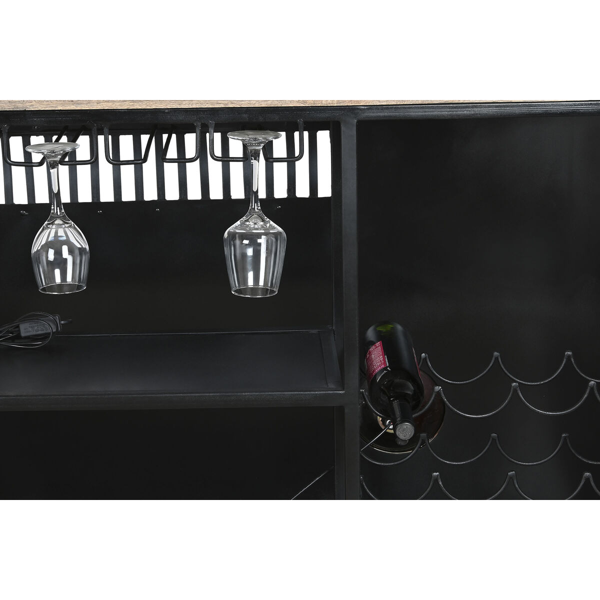 Mueble bar DKD Home Decor Blanco Marrón Negro 157 x 52 x 90 cm BAR