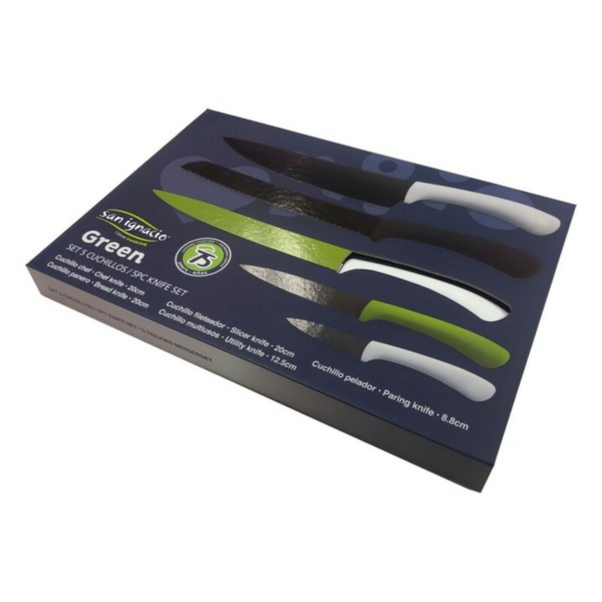 Set de Cuchillos San Ignacio green sg4165 Acero Inoxidable Gris