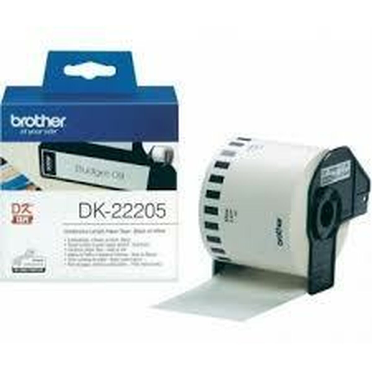 Rollo de Papel Contínuo Brother DK-22205 Negro/Blanco (3 Unidades)