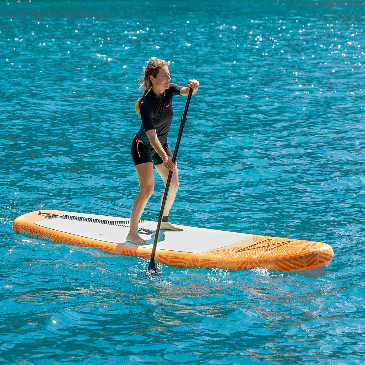 Tabla de Paddle Surf Hinchable 2 en 1 con Asiento y Accesorios Siros InnovaGoods 10'5" 320 cm Naranja (Reacondicionado A)