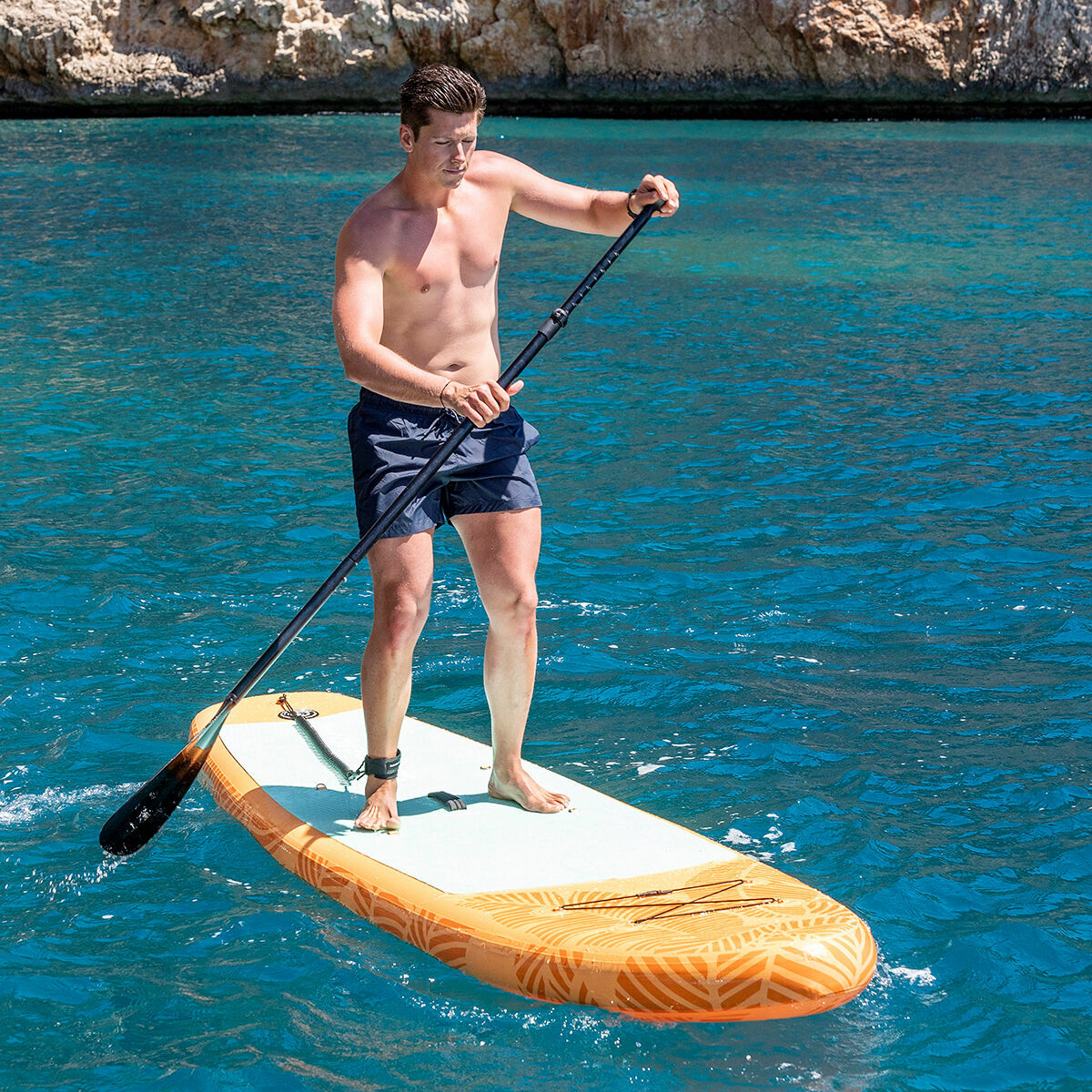 Tabla de Paddle Surf Hinchable 2 en 1 con Asiento y Accesorios Siros InnovaGoods 10'5" 320 cm Naranja (Reacondicionado A)