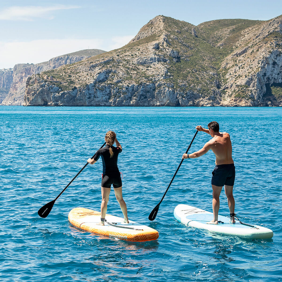 Tabla de Paddle Surf Hinchable 2 en 1 con Asiento y Accesorios Siros InnovaGoods 10'5" 320 cm Naranja (Reacondicionado A)