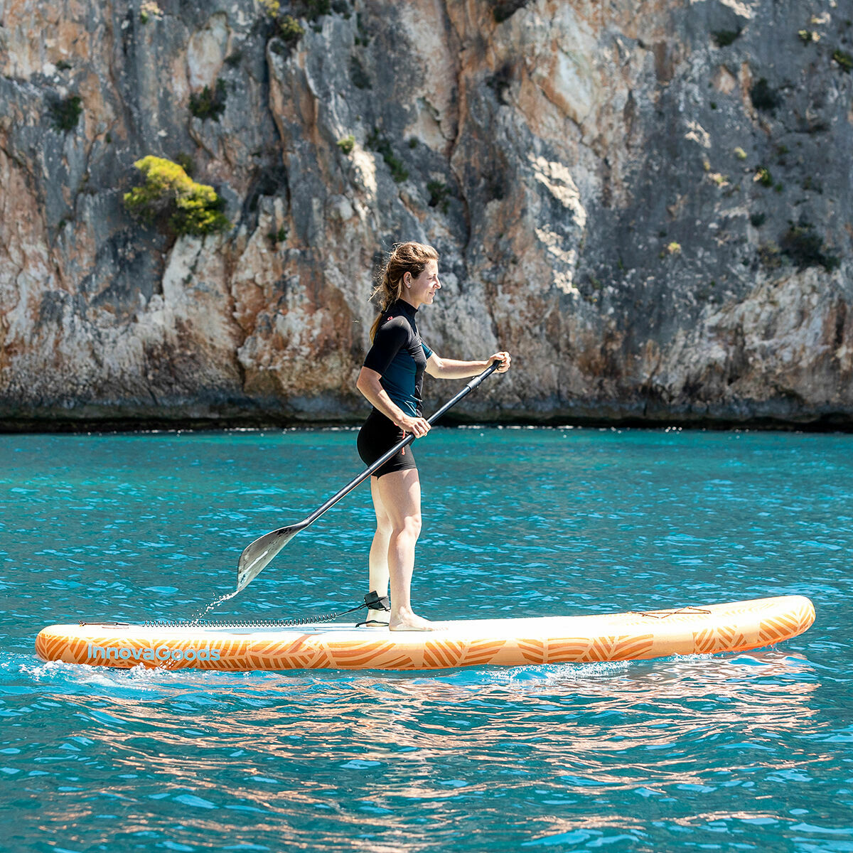 Tabla de Paddle Surf Hinchable 2 en 1 con Asiento y Accesorios Siros InnovaGoods 10'5" 320 cm Naranja (Reacondicionado A)
