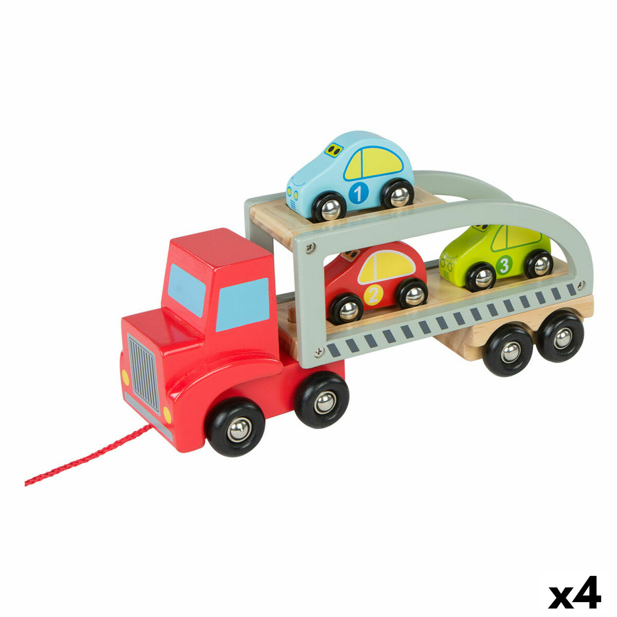 Camión Portavehículos y Coches Woomax 29,5 x 12 x 8,5 cm 5 Piezas (4 Unidades)
