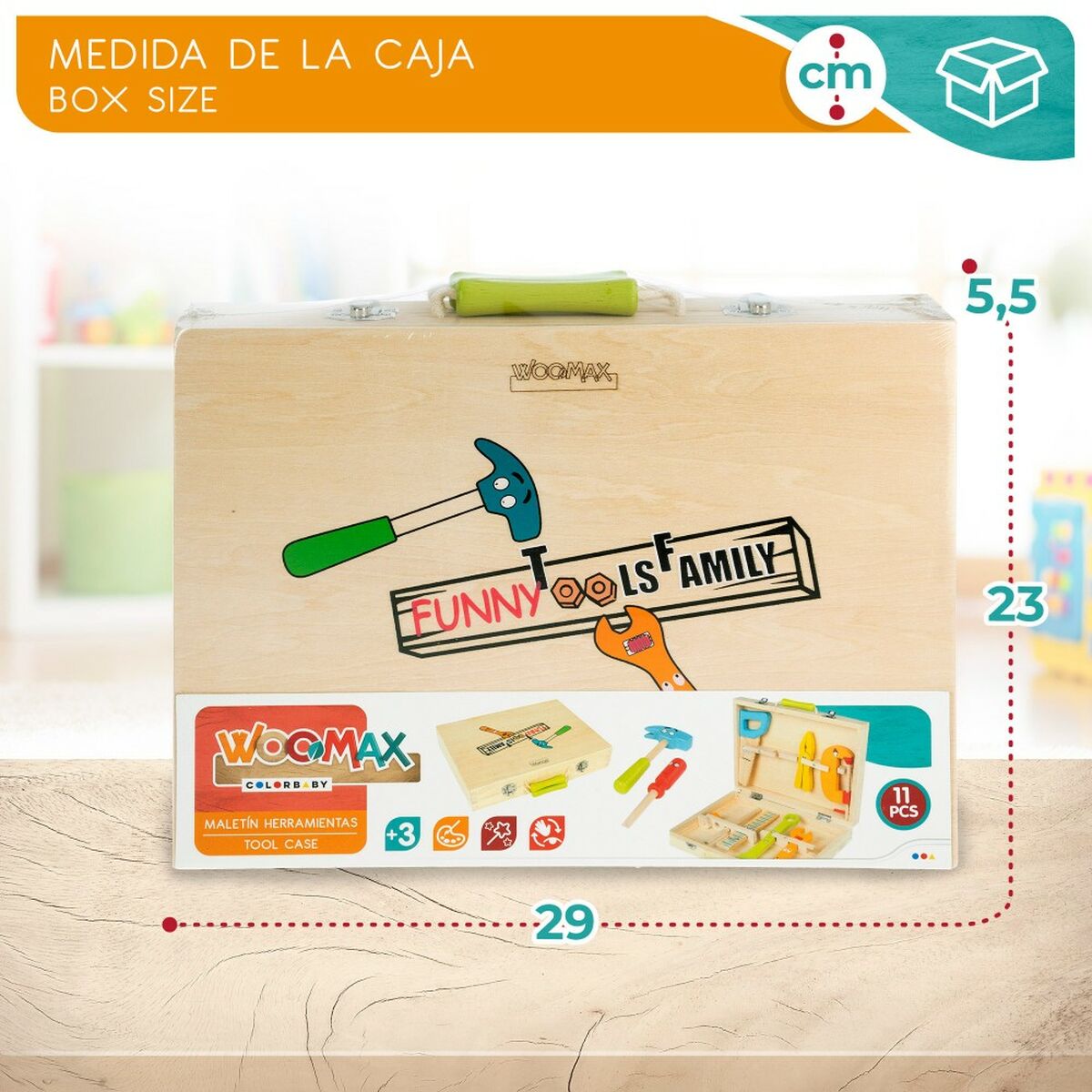 Juego de herramientas para niños Woomax 11 Piezas 2 Unidades