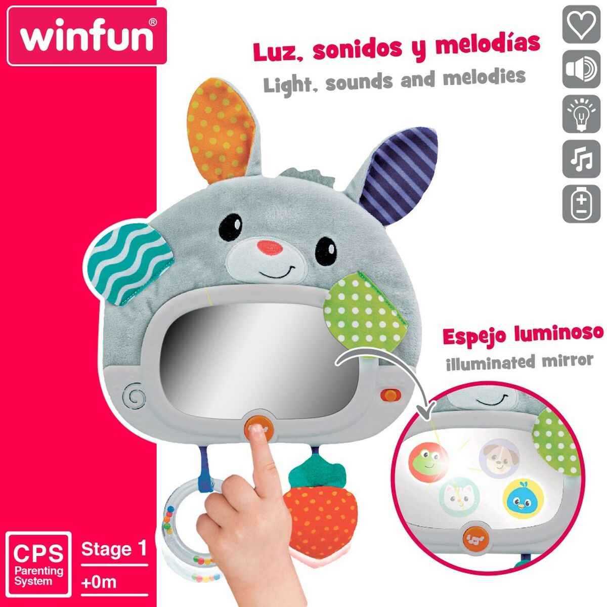 Juguete de bebé Winfun Conejo 25 x 35 x 2,5 cm (4 Unidades)