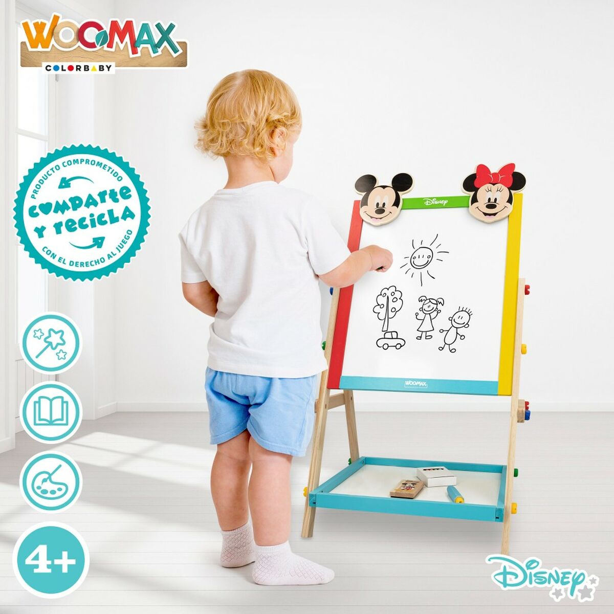 Pizarra 2 en 1 Disney 5 Piezas 4 Unidades 40 x 64,5 x 31,5 cm