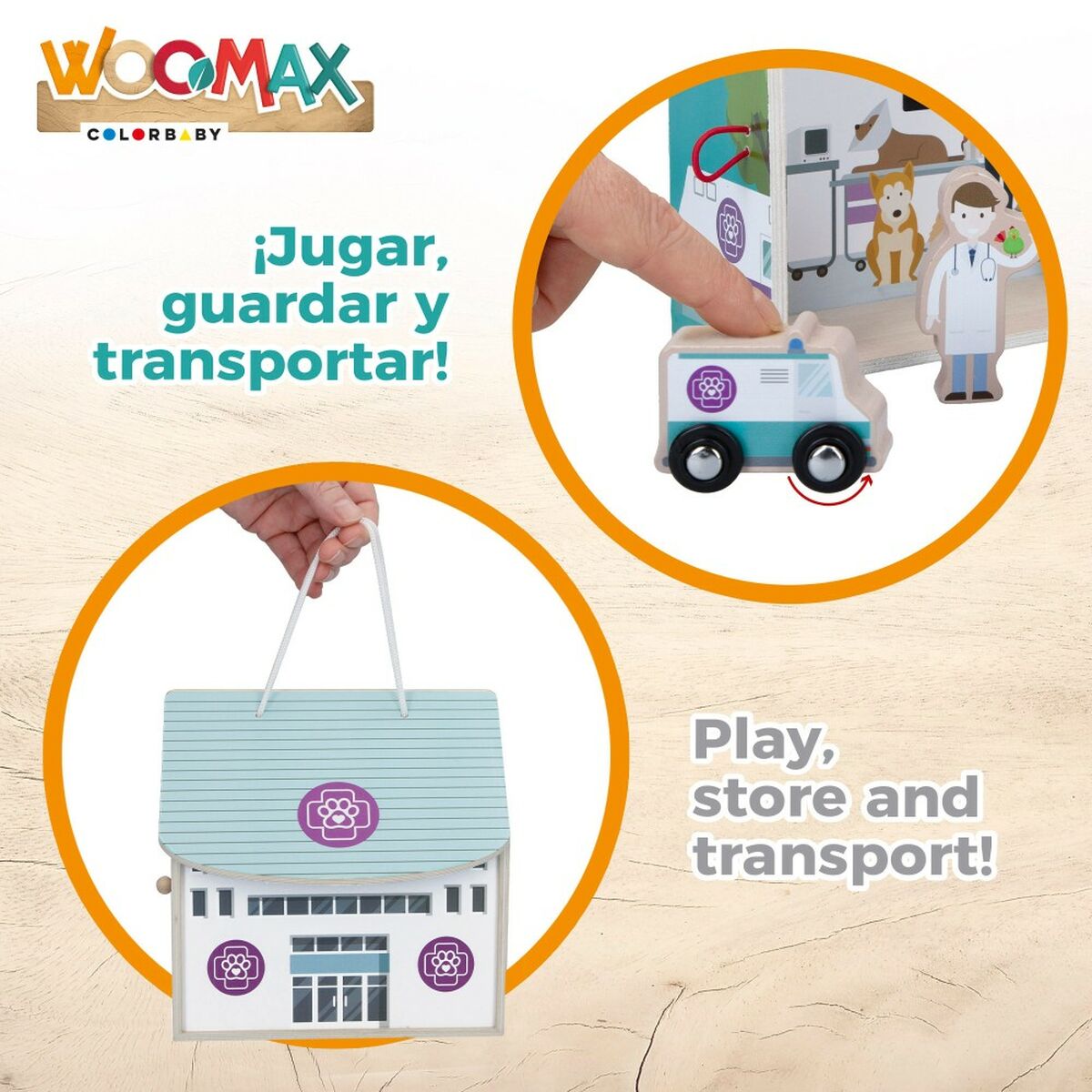 Playset Woomax Veterinario 9 Piezas 4 Unidades 19 x 18 x 19 cm