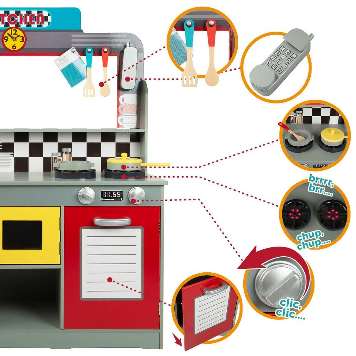 Cocina de Juguete Play & Learn Retro 90 x 104 x 58 cm