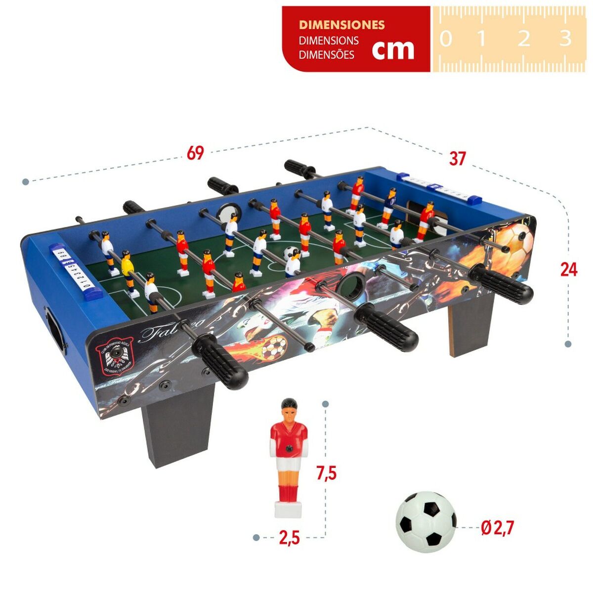 Futbolín de Sobremesa CB Games 69 x 24 x 37 cm (2 Unidades)