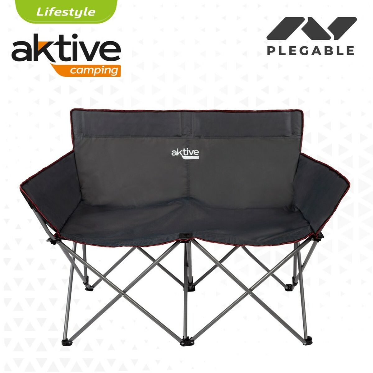 Sofá de 2 Plazas Aktive Negro Plegable 107 x 88 x 63 cm (2 Unidades)