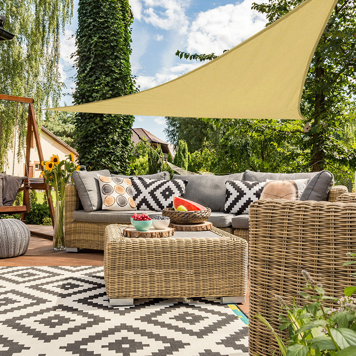 Vela de sombra Aktive 360 x 0,3 x 360 cm Triangular (6 Unidades)