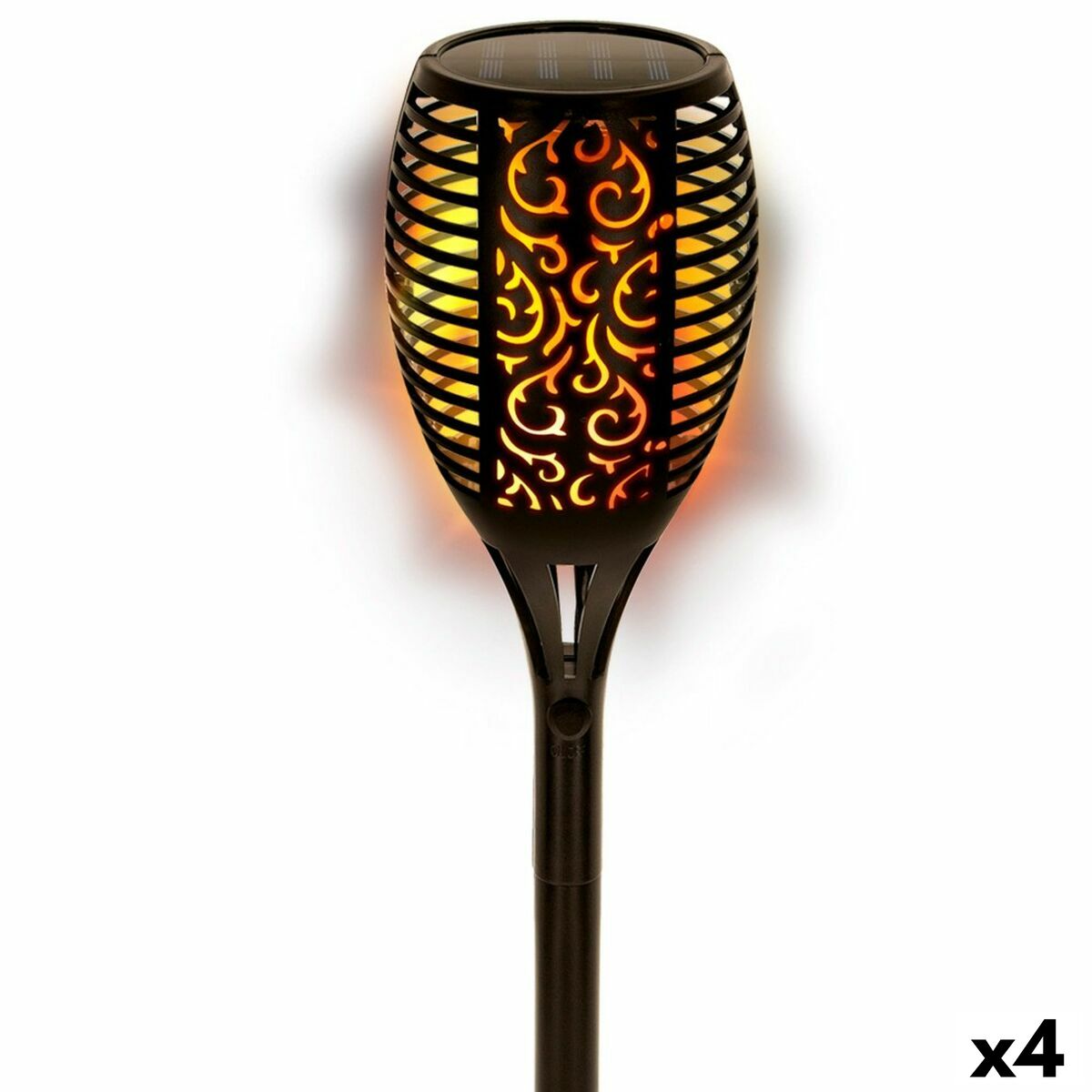 Set de estacas solares de jardín Aktive 51 Plástico 11 x 77,5 x 11 cm (4 Unidades)