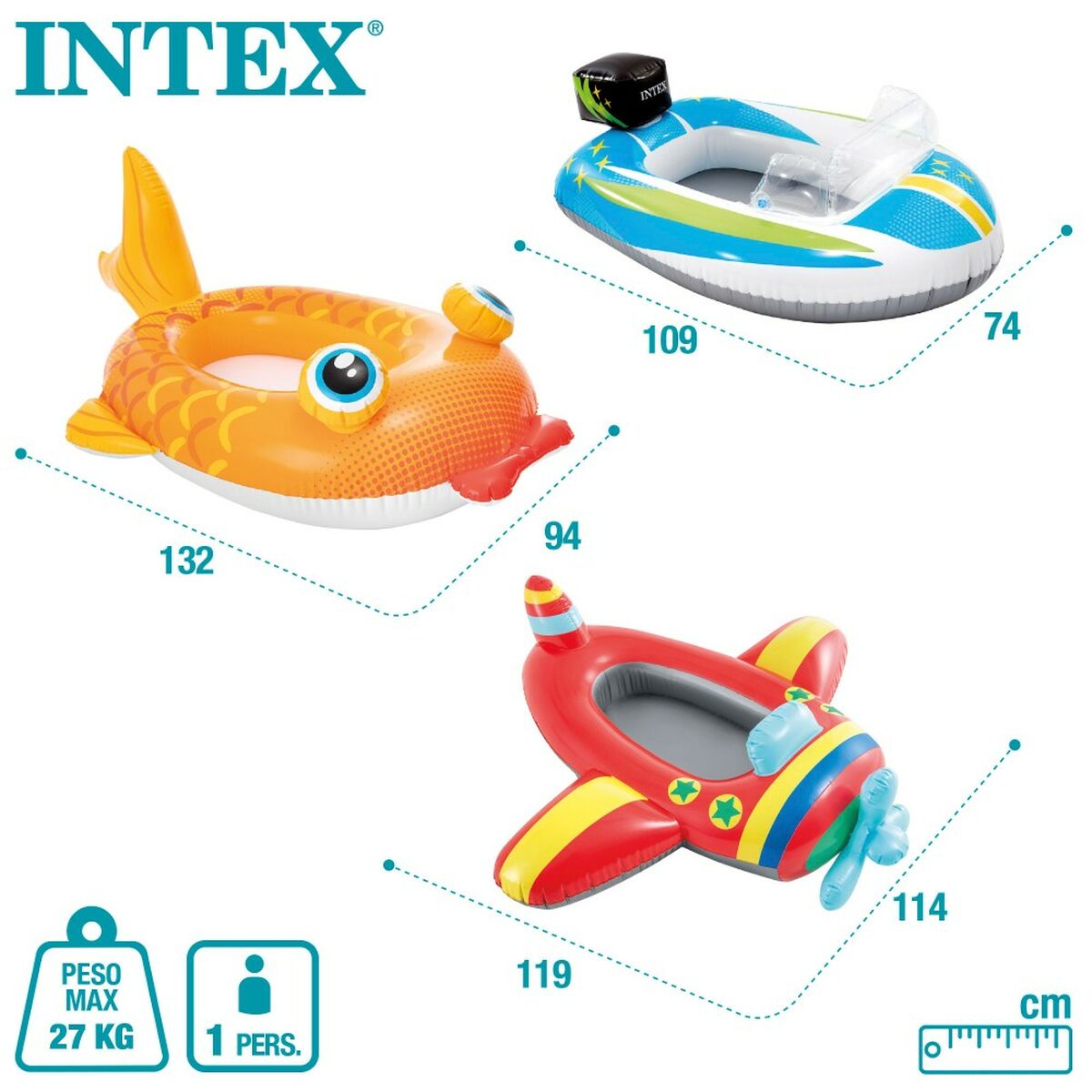 Barca Hinchable Intex 98 x 39 x 72 cm (24 Unidades)