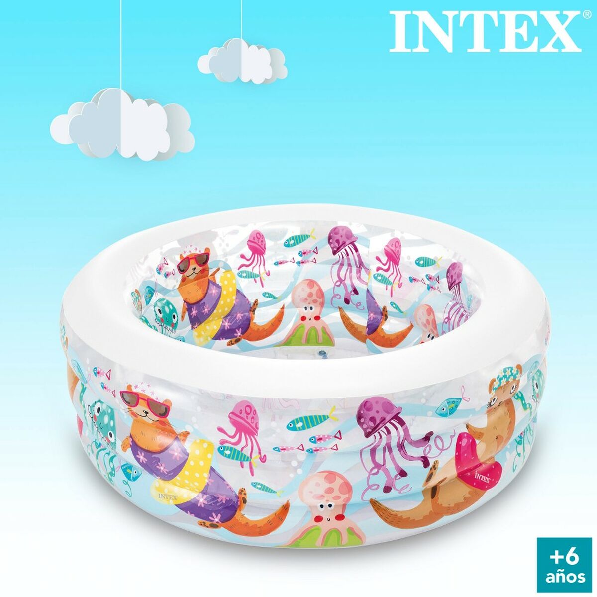 Piscina Hinchable para Niños Intex Acuario 360 L 152 x 56 x 152 cm (3 Unidades)
