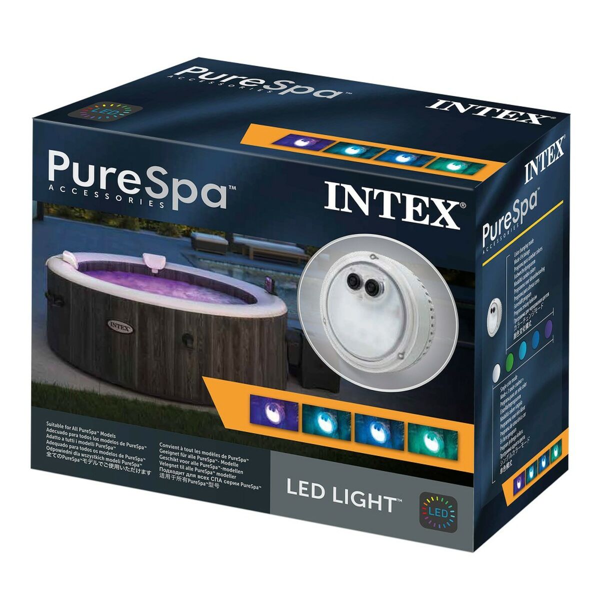 Luz de piscina Intex 28503 12 x 12 x 6,5 cm Multicolor (8 Unidades)