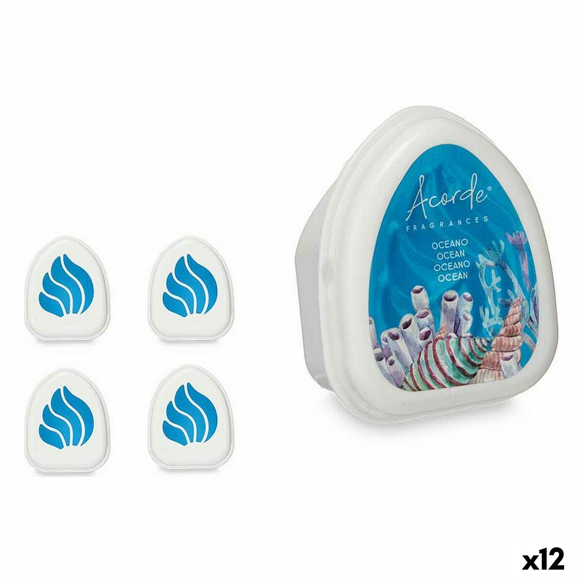 Set de Ambientadores Acorde Océano 50 g (12 Unidades)