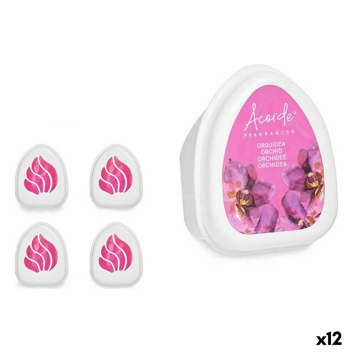 Set de Ambientadores Acorde Orquídea 50 g (12 Unidades)