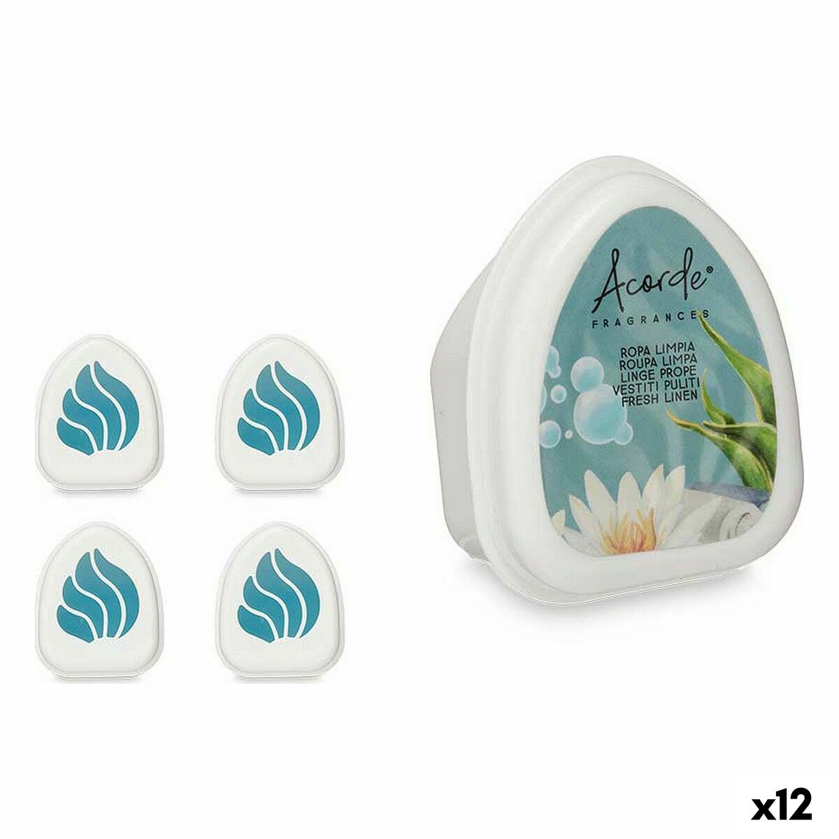 Set de Ambientadores Acorde Ropa Limpia 50 g (12 Unidades)